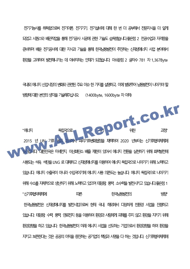 한국남동발전(주) 최종 합격 자기소개서(자소서)   (3 페이지)